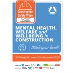 Construction safety week poster on mental health, welfare & wellbeing in construction.